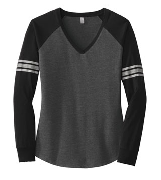 DM477 - Ladies' L/S V-Neck Tee