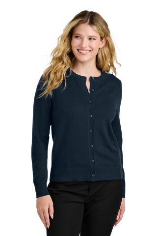 Ladies Easy Care Crewneck Cardigan Sweater