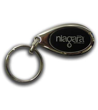 Niagara Oval Black/Silver Key Tag