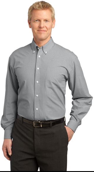 Plaid Pattern Easy Care Shirt