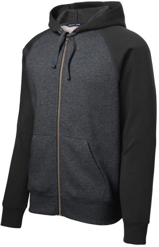 ST269 - Raglan Colorblock Full-Zip Hooded Fleece Jacket